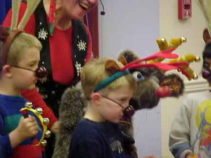 Rudolph sings with some friends