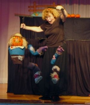 Pumpkin man does a dance
