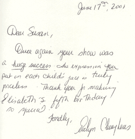 Letter from Evelyn Clumpkens