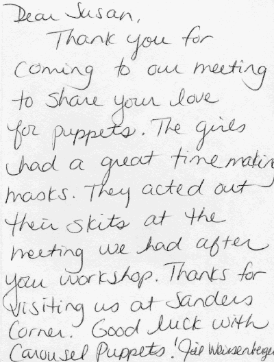 Letter from Jill Weissenberger